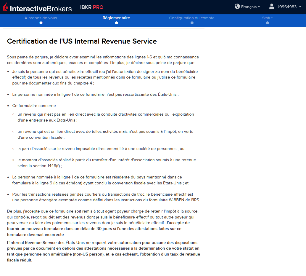 Déclaration de résidence fiscale