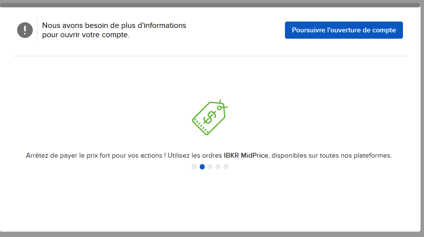 Popup de confirmation
