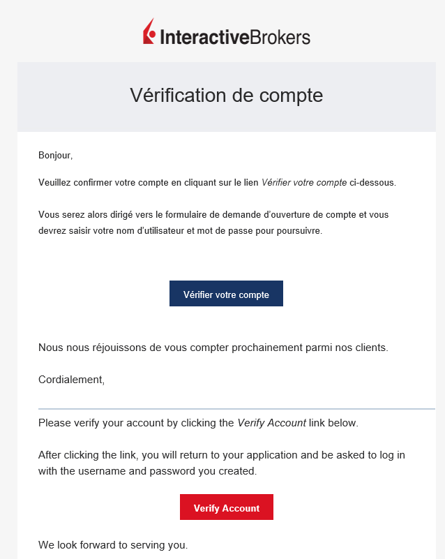 Validation de l'adresse email étape 2